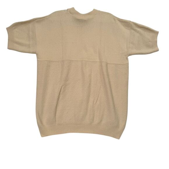 Sue Hillis Designs Duplicate Stitch 100% Cotton Cream Knit Top Short Sleeve‎ 2X - Picture 6 of 14